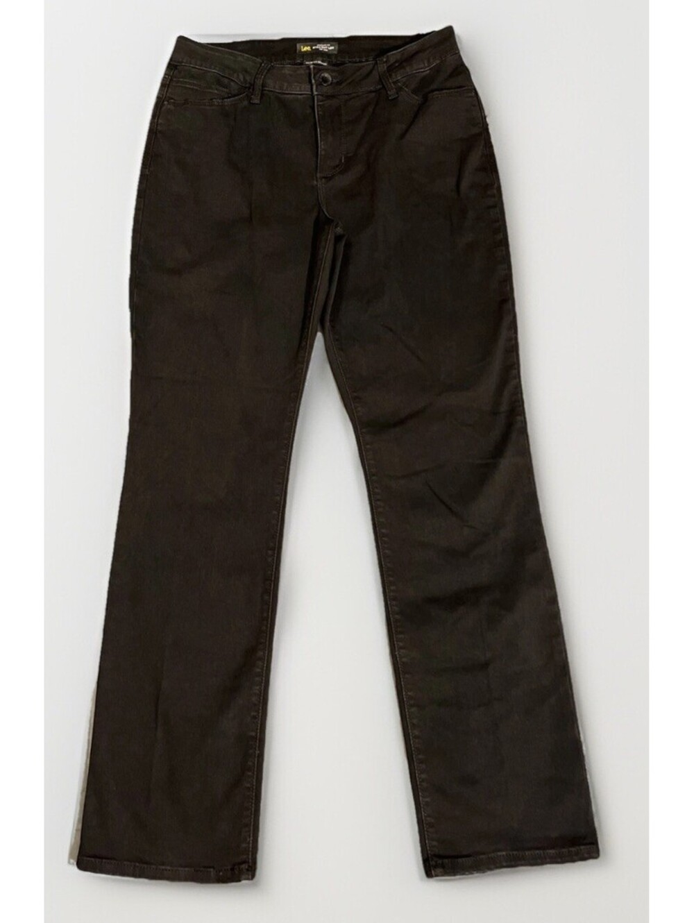 Lee Perfectly Shapes Regular Straight Leg High Rise Jeans Sz 12R Stretch Black